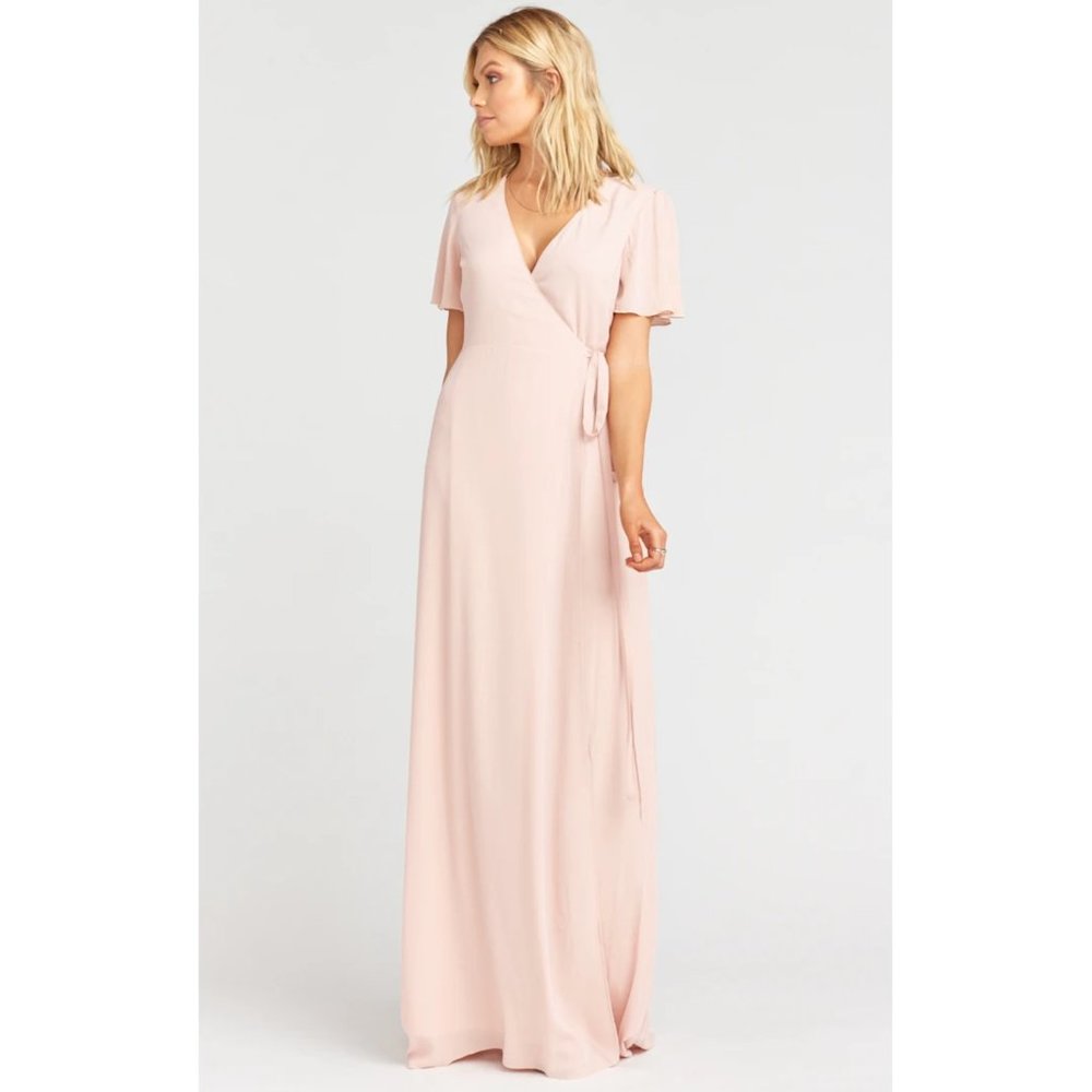 NWOT Show Me Your Mumu Noelle Flutter Wrap Dress - Dusty Blush